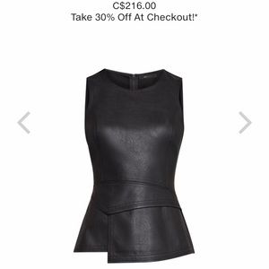Tori Faux Leather Peplum Top